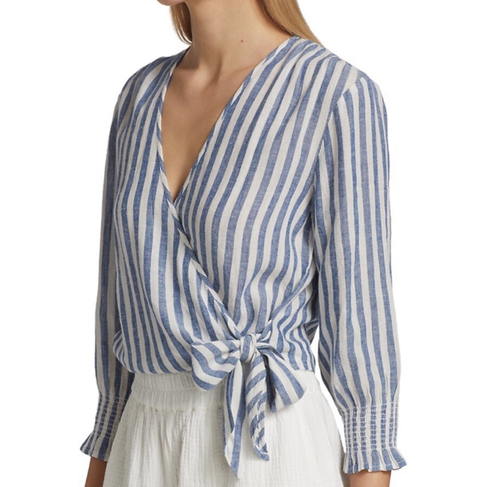 NWT Rails wrap top with blue & white stripes- Large - Picture 6 of 6